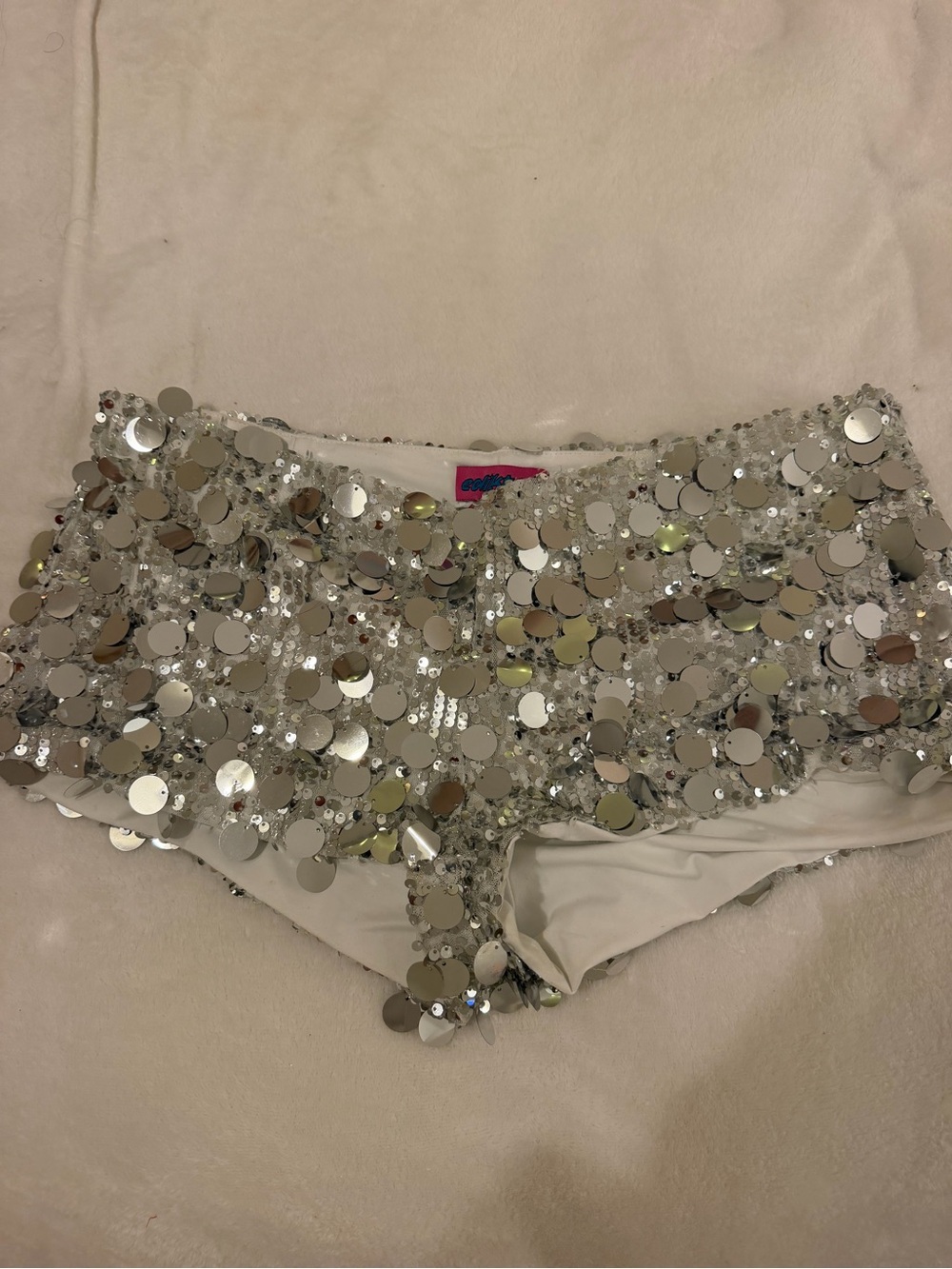 Sequin Embellished Women's low rise - White